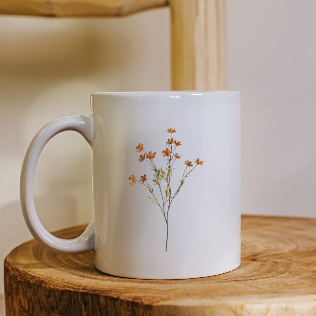 Taza De Café Minimalist Floral Nature Inspired Simple White  (Subido por el creador)