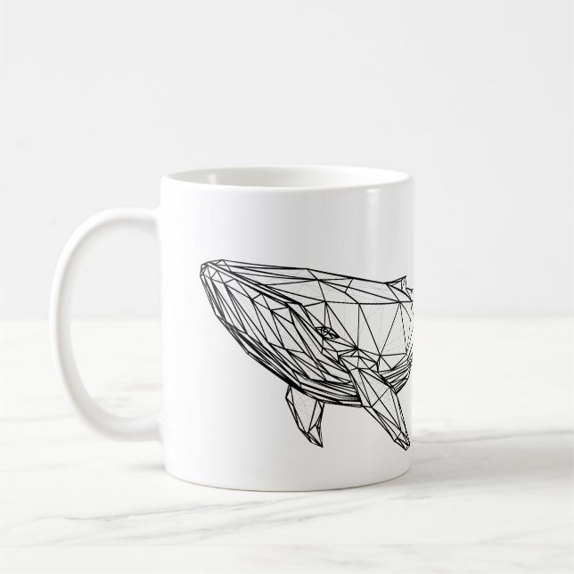 Taza De Café Minimalist Geometric Whale Mug (Izquierda)