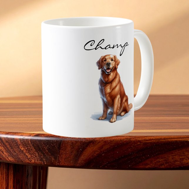Taza De Café Minimalist Golden Retriever Art Mug (Subido por el creador)