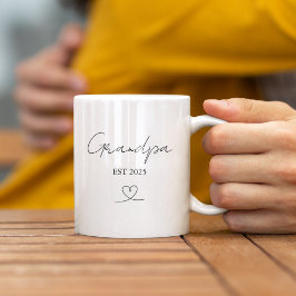 Taza De Café Minimalist Grandpa EST Year | Custom Gift Mug