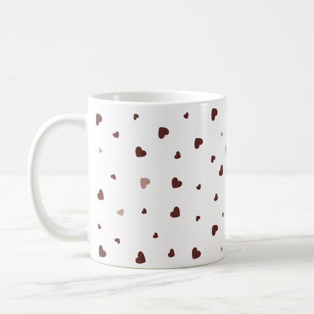 Taza De Café Minimalist Heart Pattern Mug – Cute Aesthetic Coff (Izquierda)