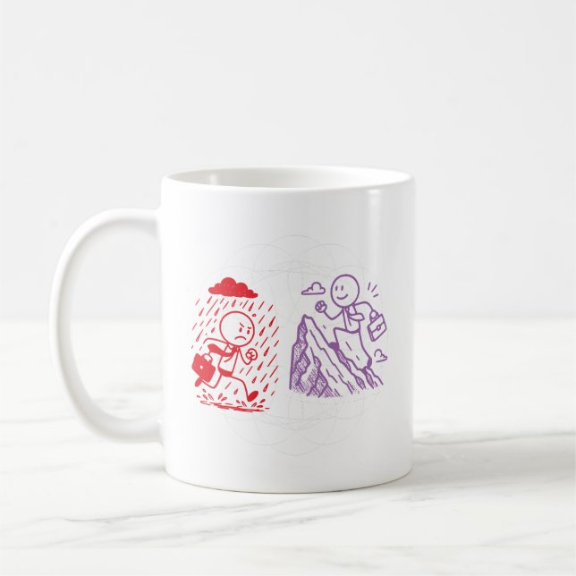 Taza De Café Minimalist Illust From Rain to Sunshine  (Izquierda)
