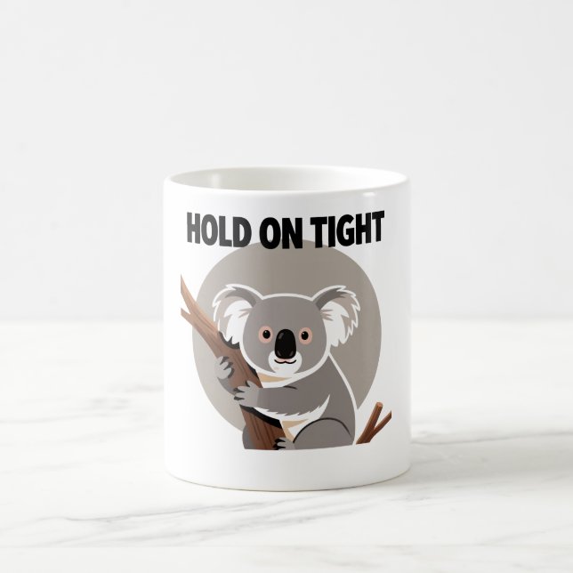 Taza De Café Minimalist Koala "Hold On Tight" (Centro)