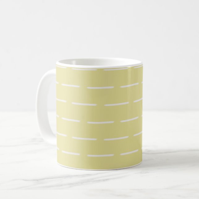 Taza De Café Minimalist Lines on Yellow (Anverso izquierdo)