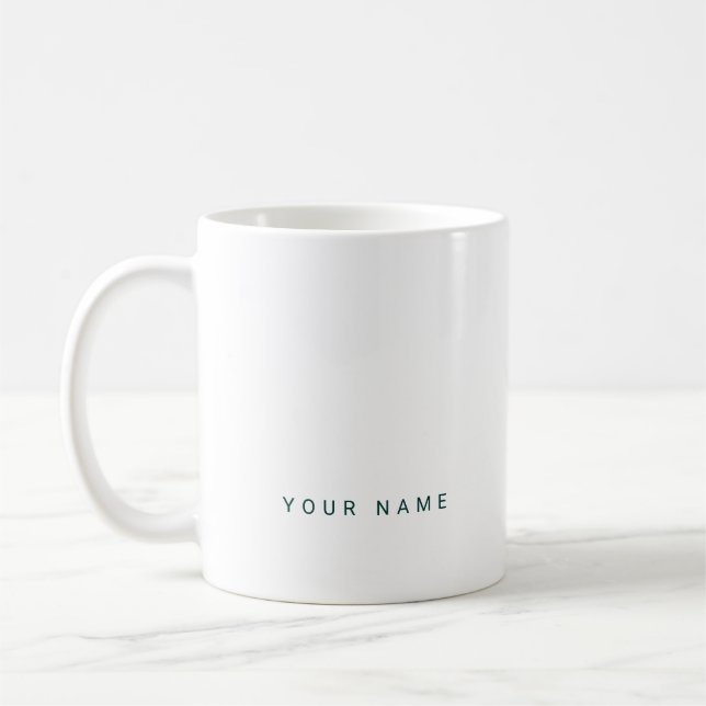 Taza De Café Minimalist Modern Custom Name, Text and Photo (Izquierda)