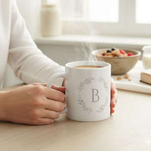Taza De Café Minimalist Mug with Initial