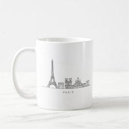Taza De Café Minimalist Paris Skyline Line Art