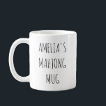 Taza De Café Minimalist Personalized Mahjong Name Design Simple<br><div class="desc">This minimalist mahjong design features clean, handwritten lettering that feels modern and personal. Add any name to create a fun piece for game nights, mahjong groups, or thoughtful gifting. Its simple black-and-white style makes it versatile and easy to pair with any décor or personality. A great pick for mahjong lovers...</div>