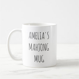 Taza De Café Minimalist Personalized Mahjong Name Design Simple