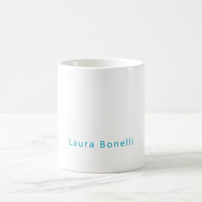 Taza De Café Minimalist Professional Modern Name Azure Blue (Centro)