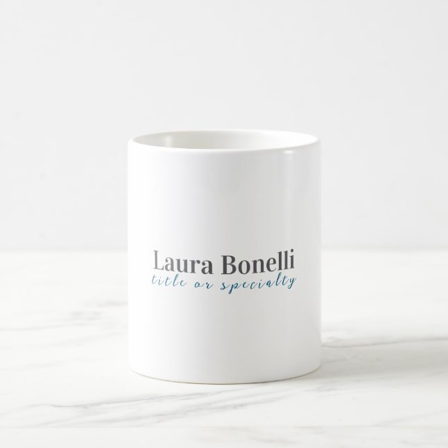 Taza De Café Minimalist Professional Modern Plain Name Title (Centro)