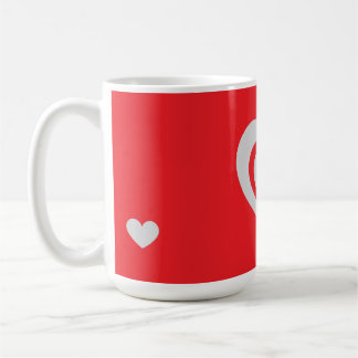Taza De Café Minimalist Red Mug with Heart Pattern