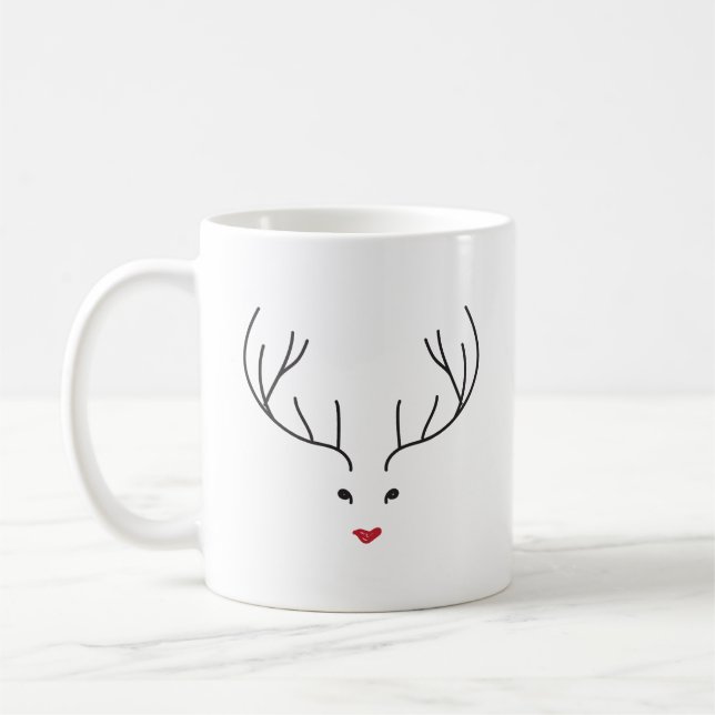 Taza De Café minimalist reindeer face (Izquierda)