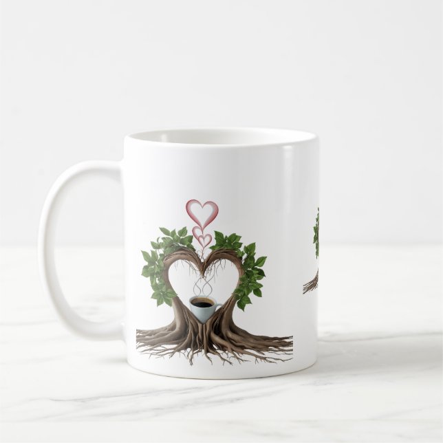 Taza De Café Minimalist Roots Heart Coffee Mug (Izquierda)