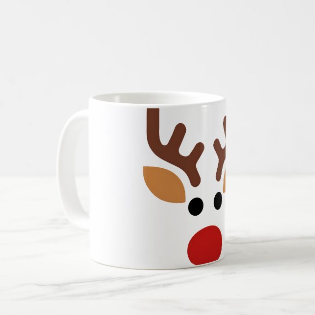 Taza De Café Minimalist Rudolph Reindeer (Anverso izquierdo)