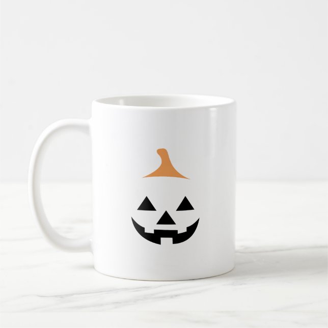 Taza De Café Minimalist Scary Pumpkin (Izquierda)