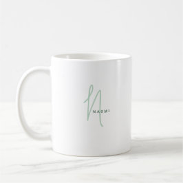 Taza De Café Minimalist Script | Custom Monogram and Name