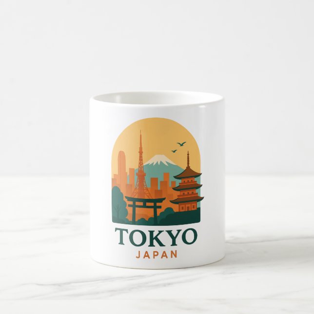 Taza De Café Minimalist Tokyo Japan Travel | Modern  (Centro)