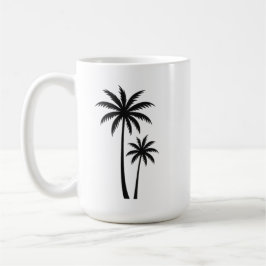 Taza De Café Minimalist Tropical Palm Trees Silhouette Art Tee