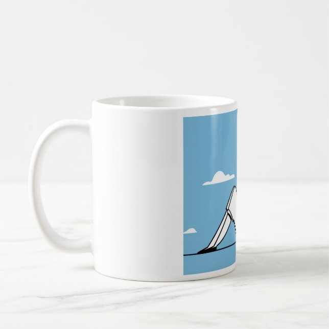 Taza De Café Minimalist Woman and Dog Illustration (Izquierda)