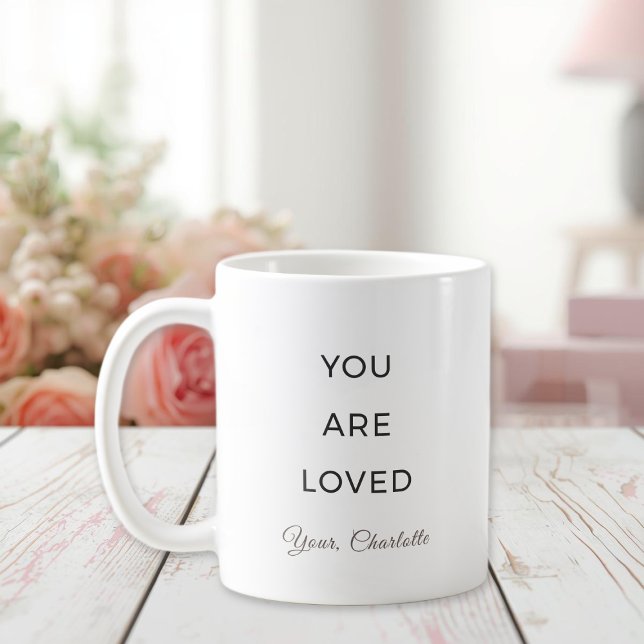 Taza De Café Minimalist You Are Loved Affirmation Mug (Subido por el creador)