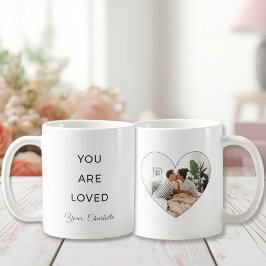 Taza De Café Minimalist You Are Loved Valentine Photo Mug