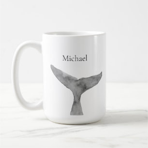 Taza De Café Minimalista acuarela moderna Quebrada de ballena