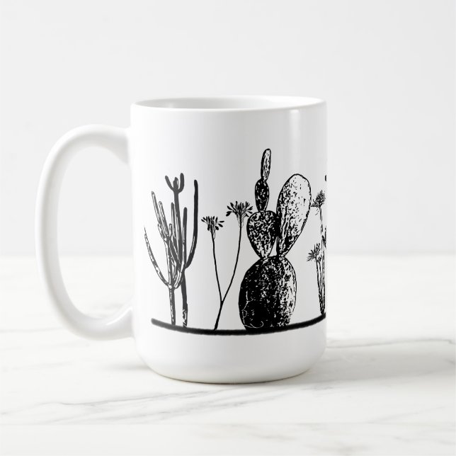 Taza De Café Minimalista Cactus (Izquierda)