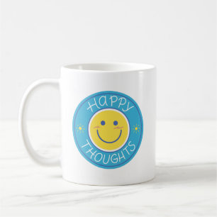 Taza De Café Minimalista Cara Amarilla Sonriente y vibrante