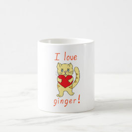 Taza De Café Minimalista Cuidad, me encanta el ginger cat