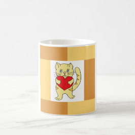 Taza De Café Minimalista Cute me encanta el gato jengibre Coffe