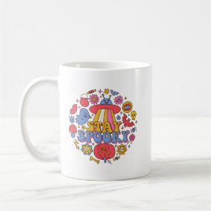 Taza De Café Minimalista diversión fantasmal colorido retro psi