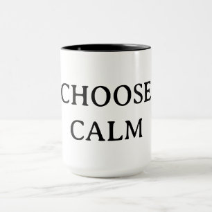 Taza de café minimalista 'Elige Calma'   Q estétic