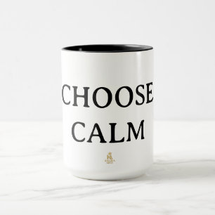 Taza de café minimalista 'Elige Calma'   Q Zen Est