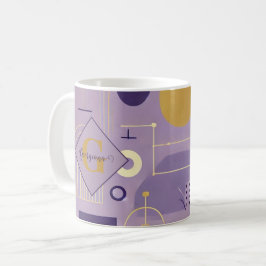 Taza De Café Minimalista escandinavo morado y oro personalizado