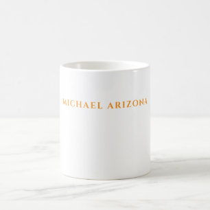 Taza De Café Minimalista Moderna Simple Llano Nombre Propio