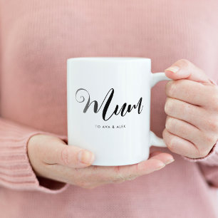Taza De Café Minimalista moderno con nombres Mamá del Día de la