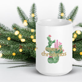Taza De Café Minimalista moderno dulce Feliz Navidad Cacti Mug
