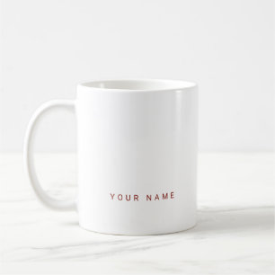 Taza De Café Minimalista Moderno Nombre Personalizado, Texto y