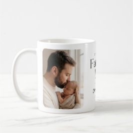 Taza De Café Minimalista Moderno Primer Día del Padre Dos Fotos