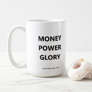 Taza De Café Minimalista Motivacional Empresarial Blanco y Negr