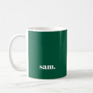 Taza De Café Minimalista negrita texto personalizado verde