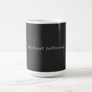 Taza De Café Minimalista Negro Mate Tendencia Nombre Propio