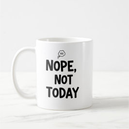Taza De Café Minimalista Nope Hoy No Burbuja de Pensamiento