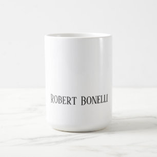 Taza De Café Minimalista Plano Negro y Blanco Moderno Plano