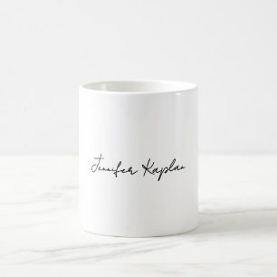 Taza De Café Minimalista Profesional Clásico Blanco y Negro