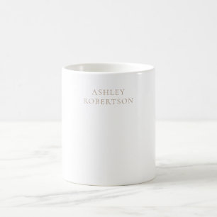 Taza De Café Minimalista profesional moderno simple nombre prop