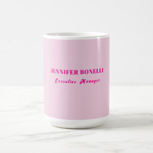 Taza De Café Minimalista rosa tendencia personalizado nombre pe