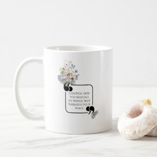 Taza De Café Minimalista Stic Inner PEACE Cita ilustrada