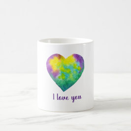 Taza De Café Minimalista te amo el corazón de la acuarela arcoi